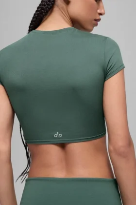 Alosoft Crop Finesse Kısa Kollu – Yonca Yeşili