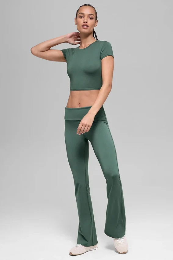Alosoft Crop Finesse Kısa Kollu - Yonca Yeşili