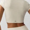 Alosoft Crop Finesse Kısa Kollu - Yulaf Rengi Melanj