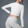Alosoft Crop Finesse Uzun Kollu - Beyaz