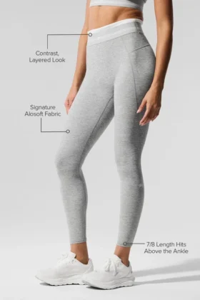 Alosoft High-Waist 7/8 Better Together Tayt – Atletik Melanj Gri