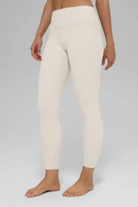 Alosoft High-Waist 7/8 Highlight Tayt – Kemik Rengi