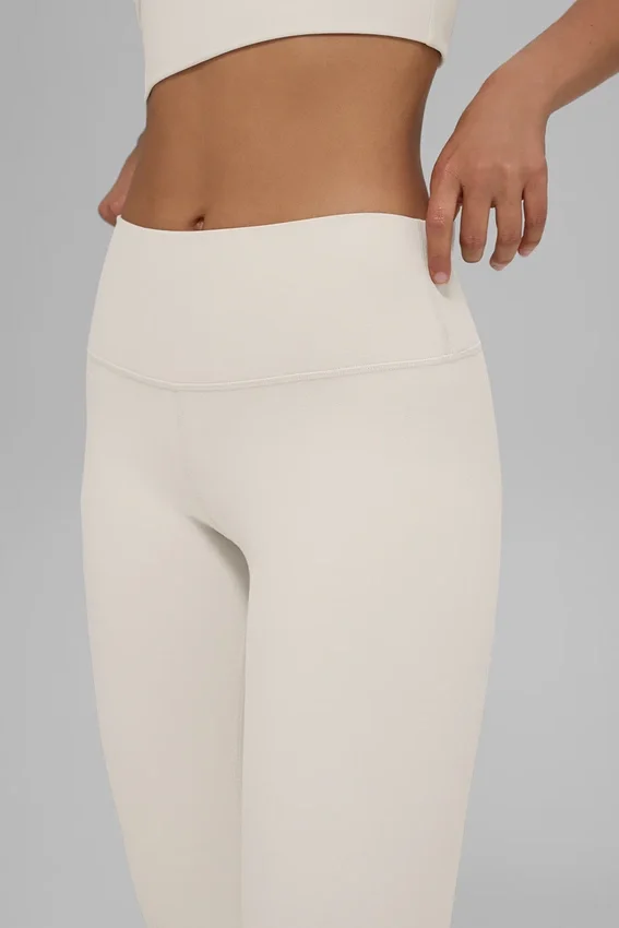 Alosoft High-Waist 7/8 Highlight Tayt - Kemik Rengi