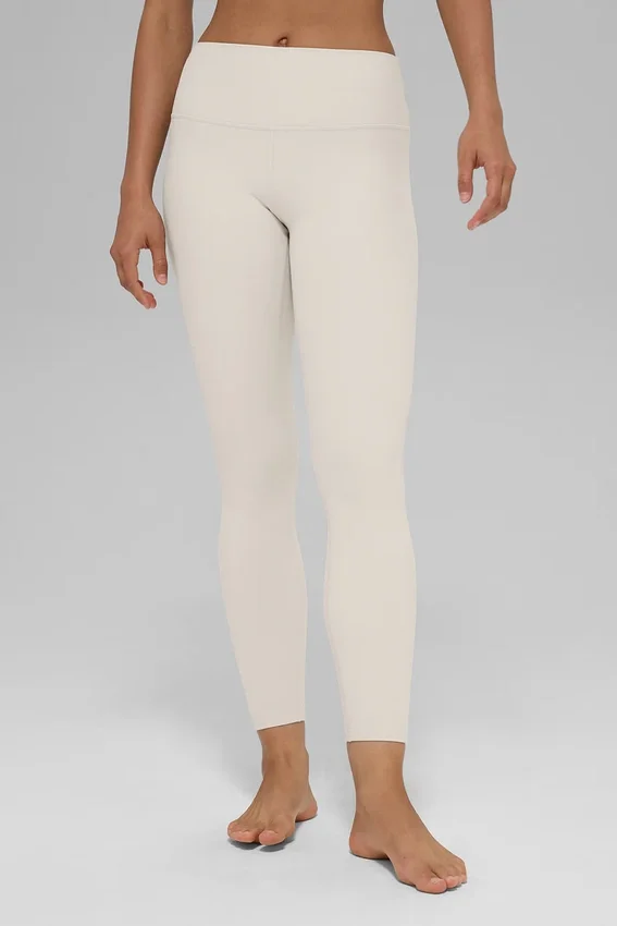 Alosoft High-Waist 7/8 Highlight Tayt - Kemik Rengi