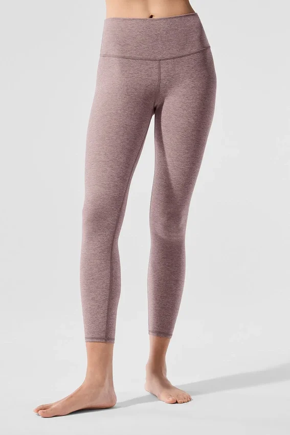 Alosoft High-Waist 7/8 Highlight Tayt - Koyu Pembe Kuvars Melanj
