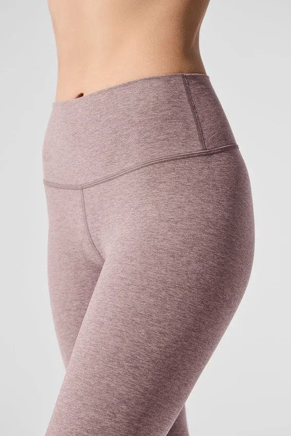 Alosoft High-Waist 7/8 Highlight Tayt - Koyu Pembe Kuvars Melanj