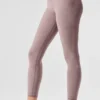Alosoft High-Waist 7/8 Highlight Tayt - Koyu Pembe Kuvars Melanj