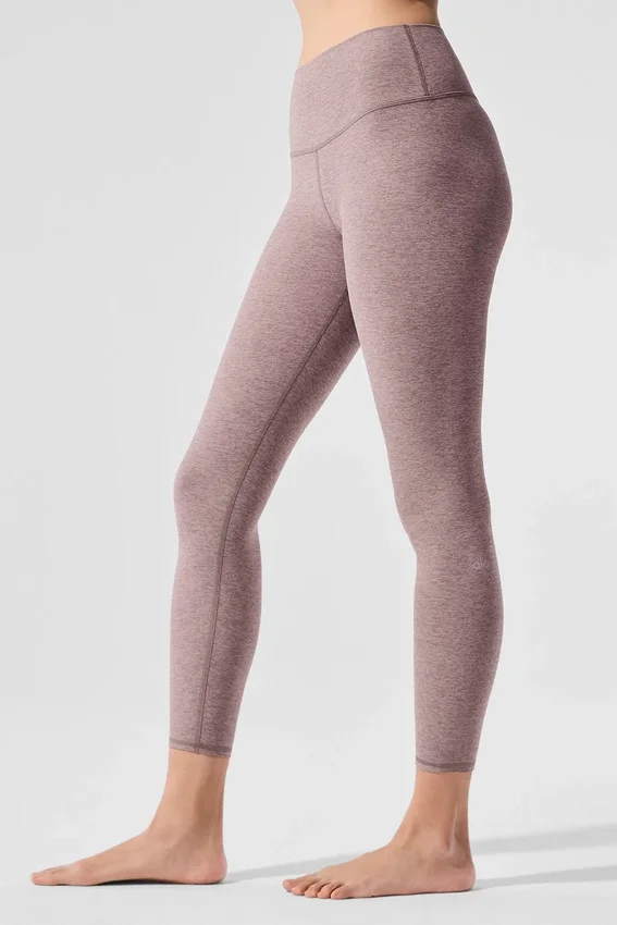 Alosoft High-Waist 7/8 Highlight Tayt - Koyu Pembe Kuvars Melanj