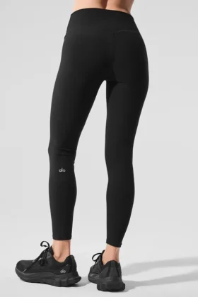Alosoft High-Waist 7/8 Highlight Tayt – Siyah