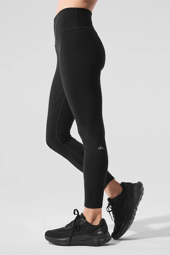 Alosoft High-Waist 7/8 Highlight Tayt - Siyah