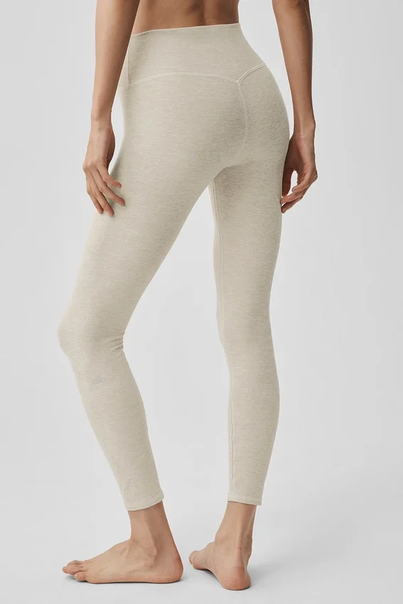 Alosoft High-Waist 7/8 Highlight Tayt - Yulaf Rengi Melanj