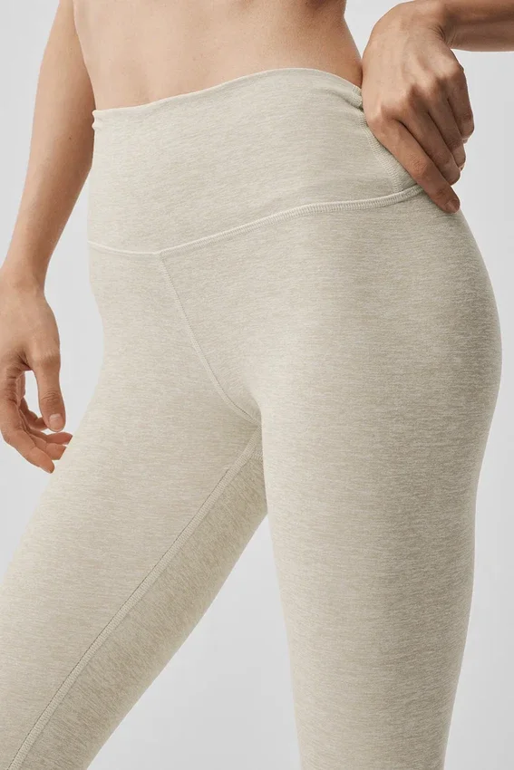 Alosoft High-Waist 7/8 Highlight Tayt - Yulaf Rengi Melanj