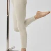 Alosoft High-Waist 7/8 Highlight Tayt - Yulaf Rengi Melanj