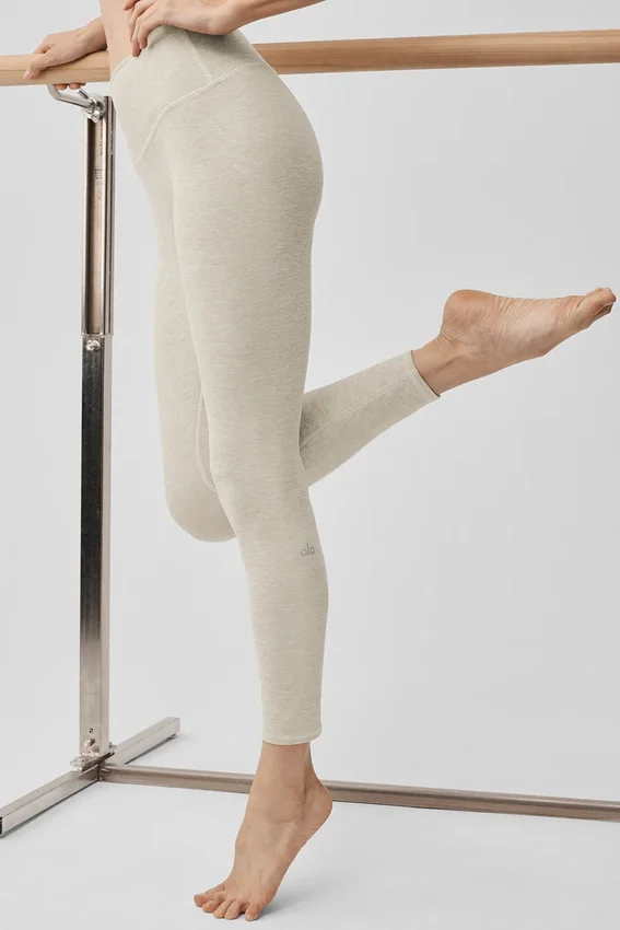 Alosoft High-Waist 7/8 Highlight Tayt - Yulaf Rengi Melanj
