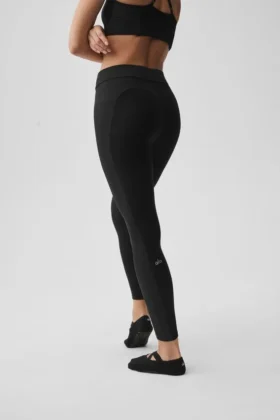 Alosoft High-Waist 7/8 Relay Tayt – Siyah/Beyaz