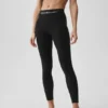 Alosoft High-Waist 7/8 Relay Tayt - Siyah/Beyaz
