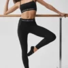 Alosoft High-Waist 7/8 Relay Tayt - Siyah/Beyaz