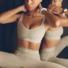 Alosoft High-Waist Heart Throb Tayt - Yulaf Rengi Melanj/Beyaz
