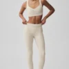 Alosoft High-Waist Heart Throb Tayt - Yulaf Rengi Melanj/Beyaz