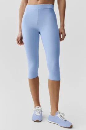 Alosoft High-Waist Iconic 90'S Kapri - Açık Provence Mavisi