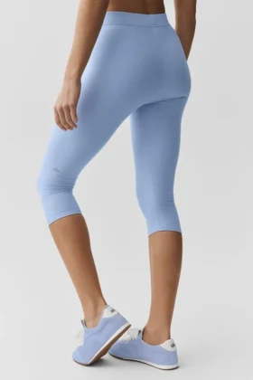 Alosoft High-Waist Iconic 90’S Kapri – Açık Provence Mavisi