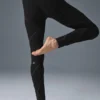 Alosoft High-Waist Sunray Tayt - Siyah/Beyaz