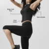 Alosoft Level up Tam Fermuarlı Tank Top - Siyah