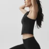 Alosoft Level up Tam Fermuarlı Tank Top - Siyah