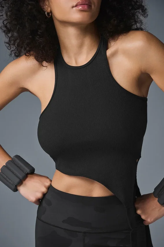Alosoft Ribbed Revelation Tank - Siyah