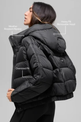 Aspen Love Puffer Ceket – Siyah
