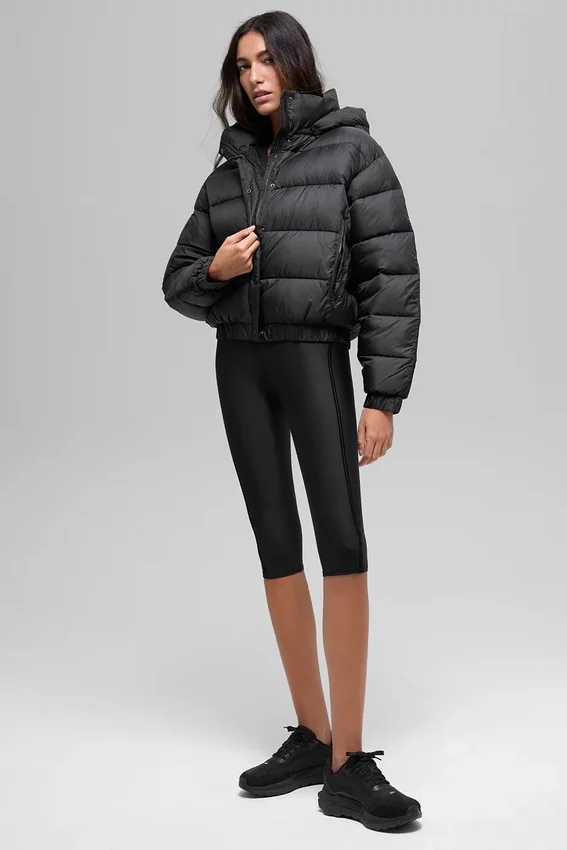 Aspen Love Puffer Ceket - Siyah