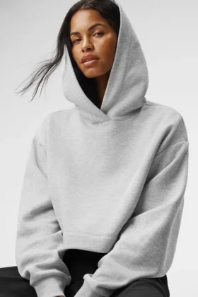 Bae Kapüşonlu Sweatshirt - Spor Stili Melanj Gri