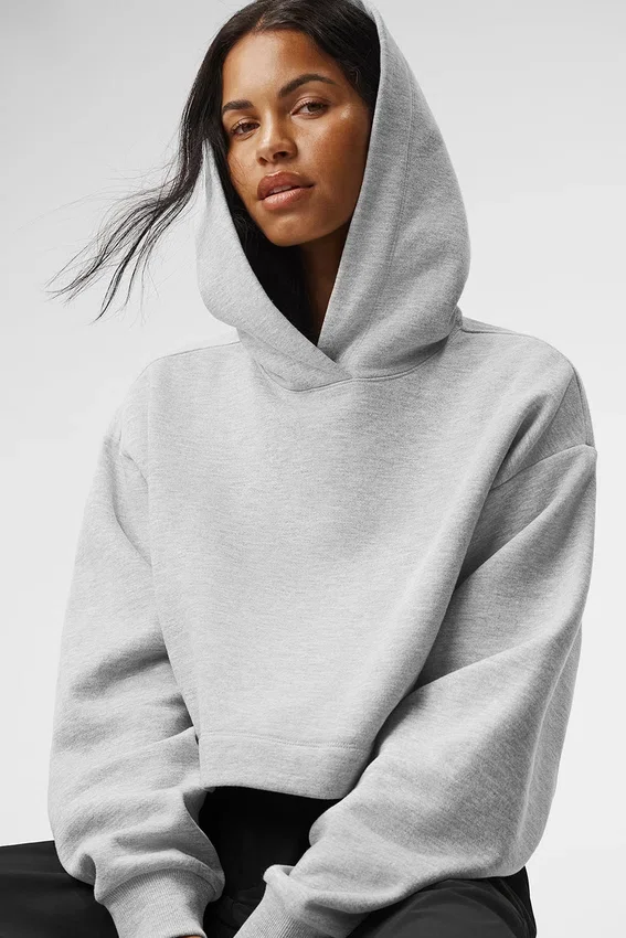 Bae Kapüşonlu Sweatshirt - Spor Stili Melanj Gri