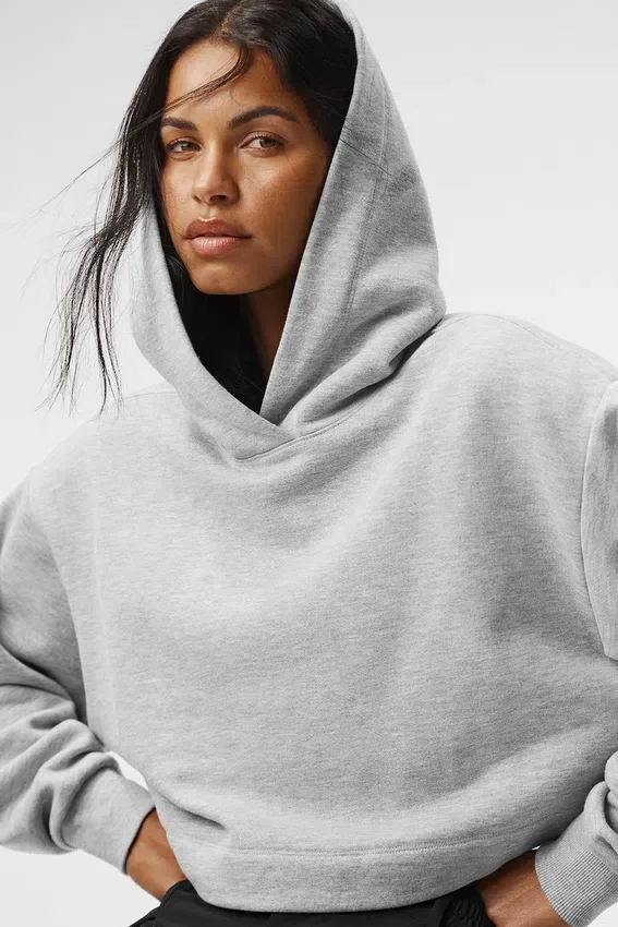 Bae Kapüşonlu Sweatshirt - Spor Stili Melanj Gri