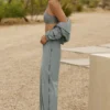 Breezy Geniş Paça Pantolon (Normal) - Ay Gri