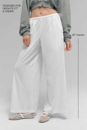 Breezy Geniş Paça Pantolon (Normal) – Beyaz