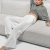 Breezy Geniş Paça Pantolon (Normal) - Beyaz