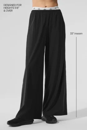 Breezy Geniş Paça Pantolon (Uzun) – Siyah
