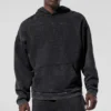 Chill Vintage Wash Kapüşonlu Sweatshirt - Siyah Yıkama