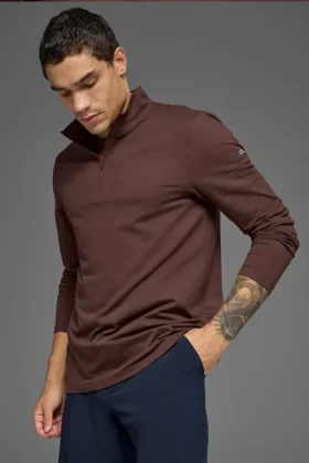 Conquer 1/4 Zip Reform Uzun Kollu – Brownstone