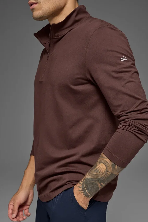 Conquer 1/4 Zip Reform Uzun Kollu - Brownstone