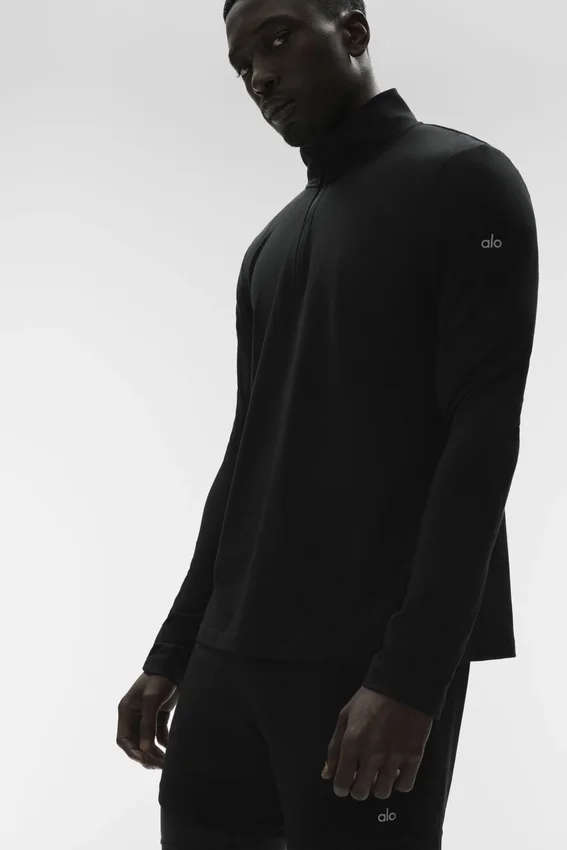 Conquer 1/4 Zip Reform Uzun Kollu - Siyah