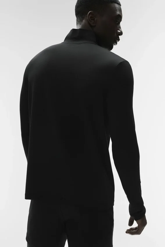 Conquer 1/4 Zip Reform Uzun Kollu - Siyah