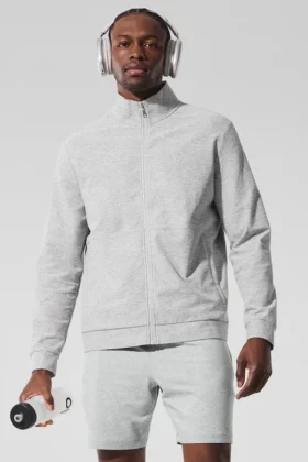 Conquer Max Mock Neck Full Zip - Atletik Heather Gri