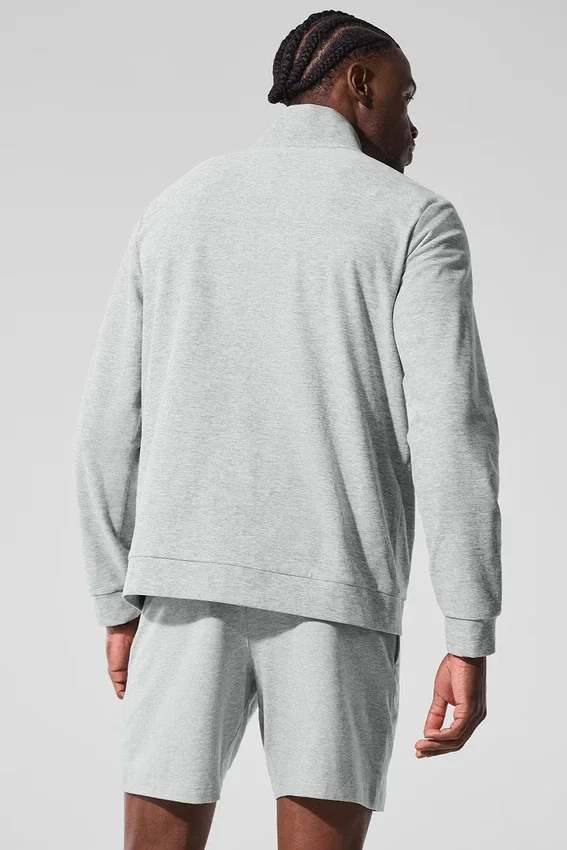 Conquer Max Mock Neck Full Zip - Atletik Heather Gri