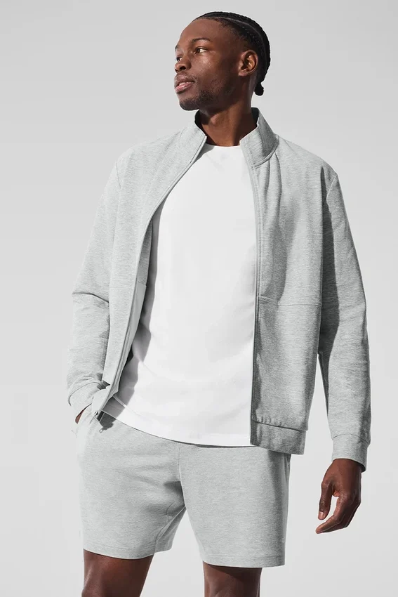 Conquer Max Mock Neck Full Zip - Atletik Heather Gri
