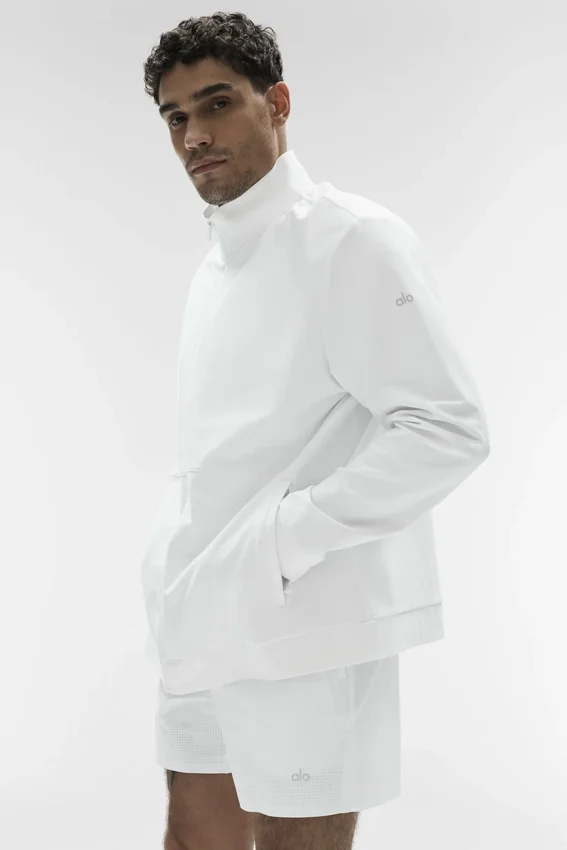 Conquer Max Mock Neck Full Zip - Beyaz