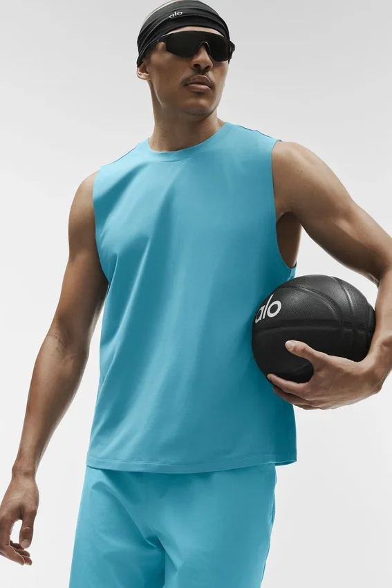 Conquer Muscle Tank - Blue Breeze