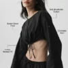 Cotton Cropped Real Deal Uzun Kollu - Siyah