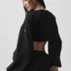 Cotton Cropped Real Deal Uzun Kollu - Siyah